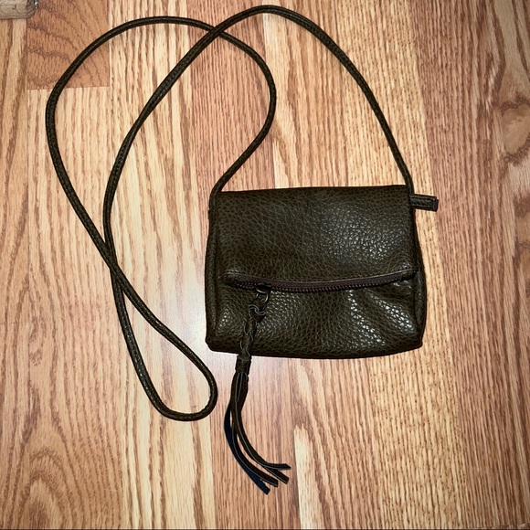 Merona Dark Olive Green Small Crossbody Bag Purse - Picture 1 of 6